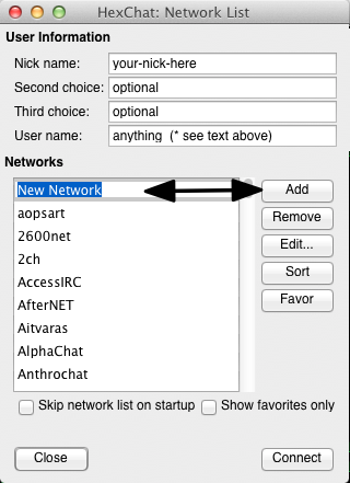 Hexchat first window